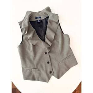 Chaps ruffly mini houndstooth button down vest - Size M/L
